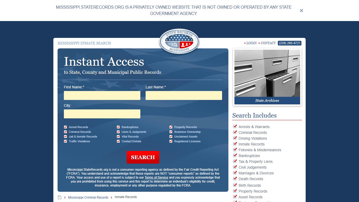 Mississippi Inmate Search | StateRecords.org